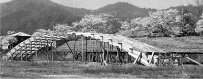再建工事の仮組：昭和27年（1952年）の架替時